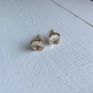Kate Spade champagne stud earrings in gold setting